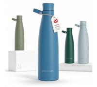 LARS NYSØM Gourde INOX 1000ml | 1L Bouteille d’eau isolée | Gourde étanche pour Le Sport, la Bicyclette (Calypso Blue, 1000ml)