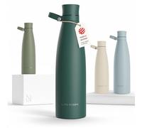 LARS NYSØM Gourde INOX 1000ml | 1L Bouteille d’eau isolée | Gourde étanche pour Le Sport, la Bicyclette, Les Enfants (Pine Green, 1000ml)
