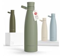 LARS NYSØM Gourde INOX 1000ml | 1L Bouteille d’eau isolée | Gourde étanche pour Le Sport, la Bicyclette, Les Enfants (Sage Green, 1000ml)