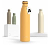 LARS NYSØM Gourde INOX 1000ml | 1L Bouteille d’eau isolée | Gourde étanche pour Le Sport, la Bicyclette (Mustard Yellow, 1000ml)