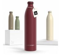 LARS NYSØM Gourde INOX 1500ml | 1.5L Bouteille d’eau isolée | Gourde étanche pour Le Sport, la Bicyclette, Les Enfants (Berry Red, XL 1500ml)