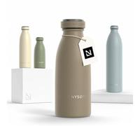 LARS NYSØM Gourde INOX 350ml | 0.35L Bouteille d’eau isolée | Gourde étanche pour Le Sport, la Bicyclette, Les Enfants (Taupe Brown, 350ml)