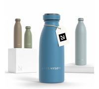 LARS NYSØM Gourde INOX 350ml | 0.35L Bouteille d’eau isolée | Gourde étanche pour Le Sport, la Bicyclette, Les Enfants (Calypso Blue, 350ml)