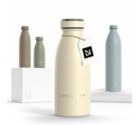 LARS NYSØM Gourde INOX 350ml | 0.35L Bouteille d’eau isolée | Gourde étanche pour Le Sport, la Bicyclette, Les Enfants (Almond Beige, 350ml)