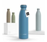 LARS NYSØM Gourde INOX 500ml | 0.5L Bouteille d’eau isolée | Gourde étanche pour Le Sport, la Bicyclette, Les Enfants (Calypso Blue, 500ml)