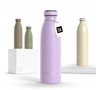 LARS NYSØM Gourde INOX 500ml | 0.5L Bouteille d’eau isolée | Gourde étanche pour Le Sport, la Bicyclette (Lavender Purple, 500ml)