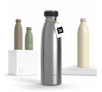 LARS NYSØM Gourde INOX 500ml | 0.5L Bouteille d’eau isolée | Gourde étanche pour Le Sport, la Bicyclette (Stainless Steel, 500ml)