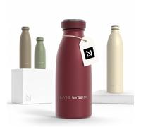 LARS NYSØM Gourde Isotherme 350ml - Gourde Inox - Metal Bouteille Isotherme | Bouteille d’eau Isolée - Chaudes 12h et froides 24h - Gourde Étanche pour Le Sport et la Bicyclette - Acier Inoxydable