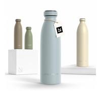 LARS NYSØM Gourde Isotherme 500ml - Gourde Inox - Metal Bouteille Isotherme | Bouteille d’eau Isolée - Chaudes 12h et froides 24h - Gourde Étanche pour Le Sport et la Bicyclette - Acier Inoxydable
