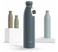 LARS NYSØM Gourde Isotherme 750ml - Gourde Inox - Metal Bouteille Isotherme | Bouteille d’eau Isolée - Chaudes 12h et froides 24h - Gourde Étanche pour Le Sport et la Bicyclette - Acier Inoxydable