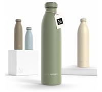 LARS NYSØM Gourde Isotherme 750ml - Gourde Inox - Metal Bouteille Isotherme | Bouteille d’eau Isolée - Chaudes 12h et froides 24h - Gourde Étanche pour Le Sport et la Bicyclette - Acier Inoxydable