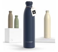 LARS NYSØM Gourde INOX 750ml | 0.75L Bouteille d’eau isolée | Gourde étanche pour Le Sport, la Bicyclette (Midnight Blue, 750ml)