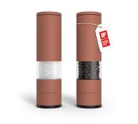 LARS NYSØM Moulin à Sel et à Poivre Set de 2 Manuel avec moulin en céramique réglable de grossier à fin I Set de salieres et poivrieres à épices Design (Brick Red)
