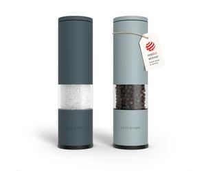 LARS NYSØM Moulin à Sel et à Poivre Set de 2 Manuel avec moulin en céramique réglable de grossier à fin I Set de salieres et poivrieres à épices Design (Blue)