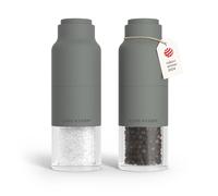 LARS NYSØM Moulin à sel et poivre en acier inoxydable avec moulin réglable I Set de moulins à épices en forme de bouteille manuel (Ash Gray)