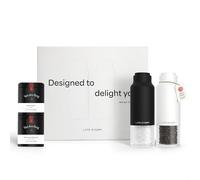 LARS NYSØM Moulin à Sel et Poivre - Set Cadeau Design Bouteille avec 2 Épices Premium (Sel & Poivre) - Coffret Élégant pour Cuisine et Amateurs de Saveurs (Black/White)