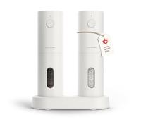 LARS NYSØM Moulin électrique sel et poivre | Automatique avec broyeur céramique réglable | Moulin à épices rechargeable USB (Pure White)