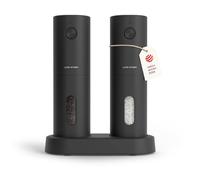 LARS NYSØM Moulin électrique sel et poivre | Automatique avec broyeur céramique réglable | Moulin à épices rechargeable USB (Carbon Black)