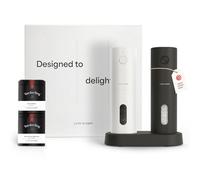 LARS NYSØM Moulins à épices électriques - Coffret cadeau avec moulins sel/poivre et 2 pots (sel, poivre) - Jolie boîte cadeau (Black/White)