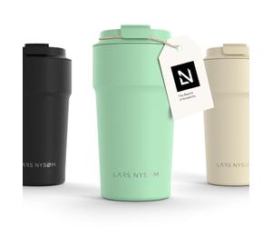 LARS NYSØM Mug Isotherme Cafe 500ml - Mug de Voyage - Tasse Isotherme Café | Thermo Coffee Mug to go - 4h chaudes et 8h froides - Mug Isotherme pour Cafe de voyage - Tasse Thermique en Acier Inoxydable