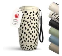 LARS NYSØM Mug Isotherme Cafe to-go 500ml - Gobelet Café Acier Inoxydable | Mug Isotherme avec Sangle et Couvercle en Tritan - Reste Chaud 4h et Froid 8h - Tasse de Voyage Design à Motif