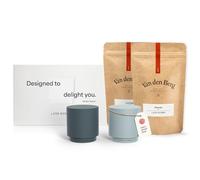 LARS NYSØM Set cadeau avec salière et poivrière & épices - Mini salière et poivrière design avec sel des Alpes et poivre du Brésil dans une jolie boîte cadeau (Blue)