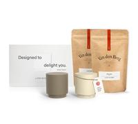 LARS NYSØM Set cadeau avec salière et poivrière & épices - Mini salière et poivrière design avec sel des Alpes et poivre du Brésil dans une jolie boîte cadeau (Brown/Beige)