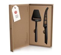 LARS NYSØM Set de couteaux et trancheurs à fromage 2 pcs. I Couteau et trancheuse à fromage en acier inoxydable - Couteaux idéal pour le parmesan et la raclette (Carbon Black)