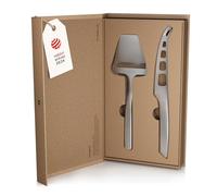 LARS NYSØM Set de couteaux et trancheurs à fromage 2 pcs. I Couteau et trancheuse à fromage en acier inoxydable - Couteaux idéal pour le parmesan et la raclette (Stainless Steel)