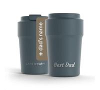 LARS NYSØM Thermo Coffee Mug-to-go 380ml | Tasse de voyage 0.38 litre avec isolation | Base en silicone | Tasse thermique étanche en acier inox pour café ou thé (Stone Blue, 380ml)