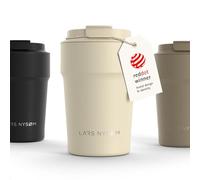 LARS NYSØM Thermo Coffee Mug-to-go 380ml | Tasse de voyage 0.38 litre avec isolation | Base en silicone | Tasse thermique étanche en acier inox pour café ou thé