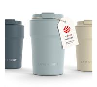 LARS NYSØM Thermo Coffee Mug-to-go 380ml | Tasse de voyage 0.38 litre avec isolation | Base en silicone | Tasse thermique étanche en acier inox pour café ou thé