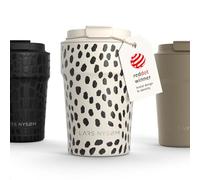 LARS NYSØM Thermo Coffee Mug-to-go 380ml | Tasse de voyage 0.38 litre avec isolation | Base en silicone | Tasse thermique étanche en acier inox pour café ou thé (Beige, 380ml)
