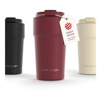 LARS NYSØM Thermo Coffee Mug-to-go 500ml | Tasse de voyage 0.5 litre avec isolation | Base en silicone | Tasse thermique étanche en acier inox pour café ou thé