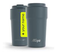 LARS NYSØM Thermo Coffee Mug-to-go 500ml | Tasse de voyage 0.5 litre avec isolation | Base en silicone | Tasse thermique étanche en acier inox pour café ou thé (Stone Blue, 500ml)