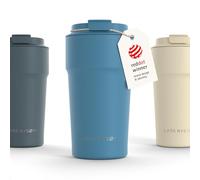 LARS NYSØM Thermo Coffee Mug-to-go 500ml | Tasse de voyage 0.5 litre avec isolation | Base en silicone | Tasse thermique étanche en acier inox pour café ou thé