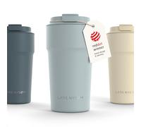 LARS NYSØM Thermo Coffee Mug-to-go 500ml | Tasse de voyage 0.5 litre avec isolation | Base en silicone | Tasse thermique étanche en acier inox pour café ou thé