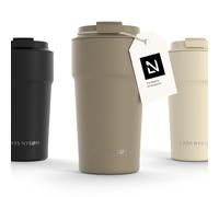 LARS NYSØM Thermo Coffee Mug-to-go 500ml | Tasse de voyage 0.5 litre avec isolation | Tasse thermique étanche en acier inoxydable pour le café et le thé (Taupe Brown, 500ml)