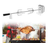 LARS360 107 cm - Tournebroche en acier inoxydable pour barbecue à gaz, kit de rôtisserie pour machine de jardin, appareil rotatif électrique automatique avec moteur 220-240 V