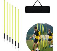 LARS360 150cm barres de slalom accessoires de formation de football 6pcs-set barres de haies avec piquet & sac de transport barres d'agilité bondissantes pour slalom football kit de formation de chien