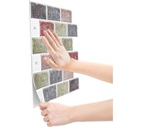 LARS360 1m² 10 pièces 3D stickers pour carrelage, DIY stickers pour carrelage mural Feuilles décoratives autocollantes, carreaux adhésifs pour cuisine et salle de bain, design marbre-B