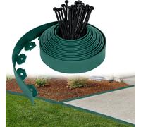 LARS360 50m de bordure de pelouse flexible Kunstof Lawn Edging avec ancrage de terre Bordure de parterre Bordure de tonte pour le jardin Décoratif- Vert