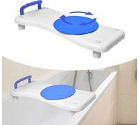 LARS360 75,5x34cm Planche de bain avec plateau tournant Siège de baignoire pour personnes âgées Réglable 41-63cm Siège de baignoire Planche de siège pour baignoire Planche de douche Chaise pour salle