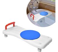 LARS360 75,5x34cm Planche de bain avec plateau tournant Siège de baignoire pour personnes âgées Réglable 41-63cm Siège de baignoire Planche de siège pour baignoire Planche de douche Chaise pour salle