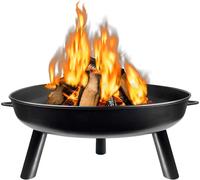 LARS360 φ80 cm Métal Feu de terrasse Corbeille de feu Four de terrasse Four à charbon Pour jardin balcon Barbecue Barbecue Foyer Avec Poignées
