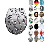 LARS360 Abattant WC Abattant de Toilette Fabriqué en Acier Thermodurci et Inoxydable Antibactérien Peut être Utilisé sur la Plupart des Couvercles de Toilettes, 45 x 38cm (Goutte de Rosée)