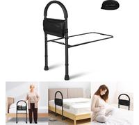 LARS360 Barrière de lit Relève-personne pour adultes âgés Aide à l'accès Poignées de maintien Antichute Réglable en hauteur Sac de rangement