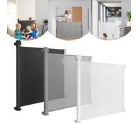 LARS360 Barrière de protection d'escalier extensible de 0 à 180 cm - Barrière de sécurité pour bébé - Pour l'intérieur et l'extérieur - Noir