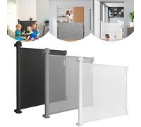 LARS360 Barrière de sécurité pour porte extensible 0-180 cm, barrière de protection pour escalier, barrière de porte rétractable, barrières pour chiens extensibles, cloison de sécurité pour intérieur