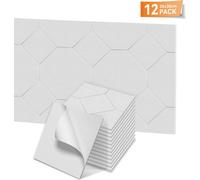 LARS360 Blanc Panneaux acoustiques Set de 12 pièces 30x30cm Rhombus, Panneaux muraux insonorisants, isolation acoustique, absorbeur de son pour studio Home Gaming